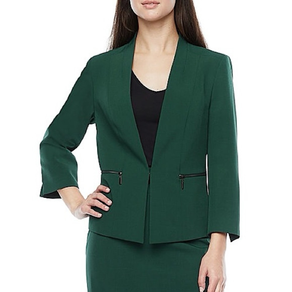Black Label by Evan-Picone Suit Jacket Emerald Green NWOT